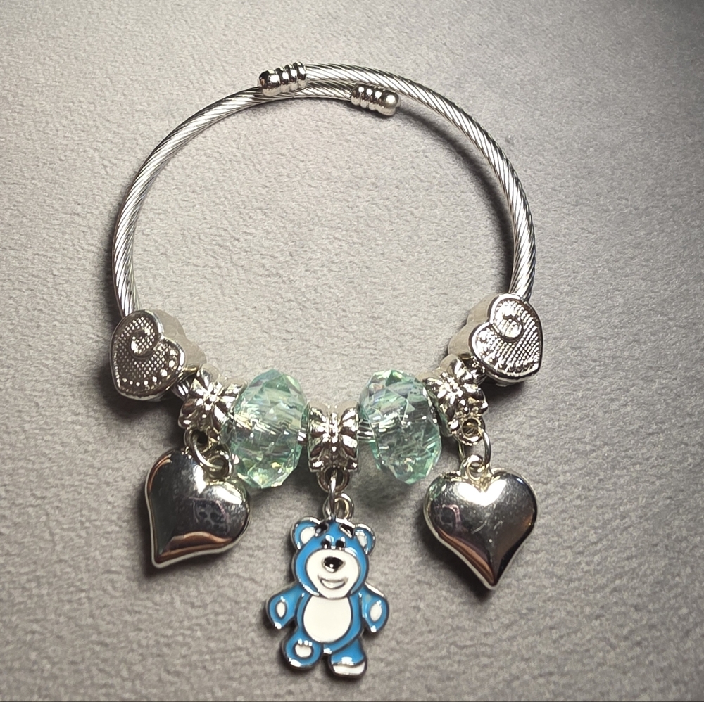 Silver and Blue Charm Bracelet